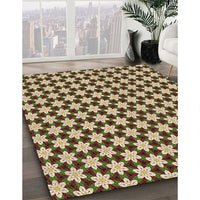 Patterned Red Brown Rug, pat2425brn