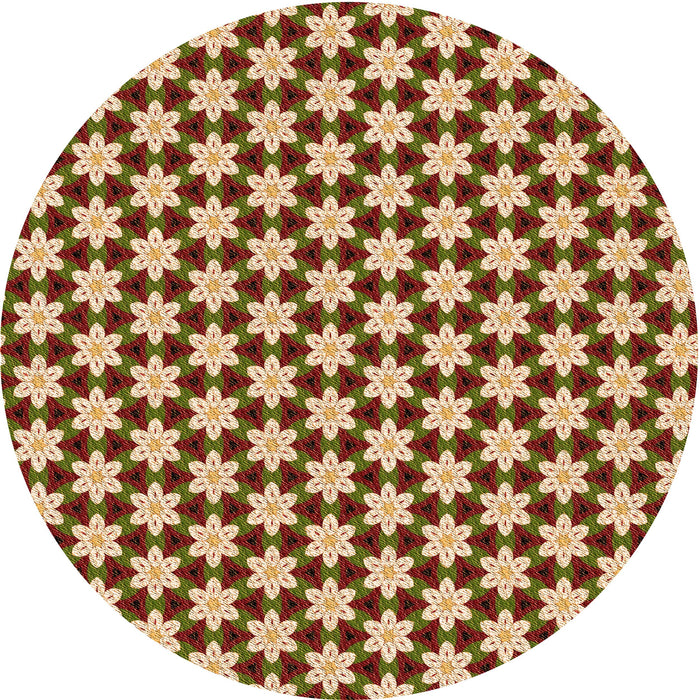 Square Patterned Tomato Red Rug, pat2425org