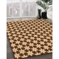 Patterned Tomato Red Rug, pat2425org