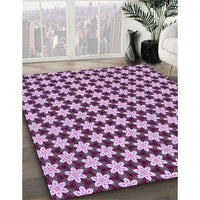 Patterned Plum Purple Rug, pat2425pur