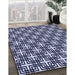 Patterned Night Blue Rug in Family Room, pat2426blu