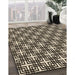 Machine Washable Transitional Midnight Gray Rug in a Family Room, wshpat2426brn