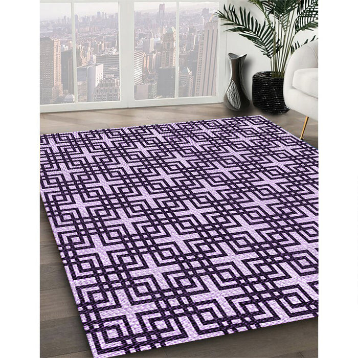 Machine Washable Transitional Dark Purple Rug in a Family Room, wshpat2426pur