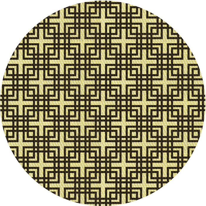 Square Patterned Black Brown Rug, pat2426yw