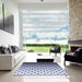 Machine Washable Transitional Blue Rug in a Kitchen, wshpat2427blu