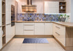 Patterned Blue Rug in a Kitchen, pat2427blu