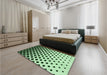 Patterned Deep Emerald Green Rug in a Bedroom, pat2427grn