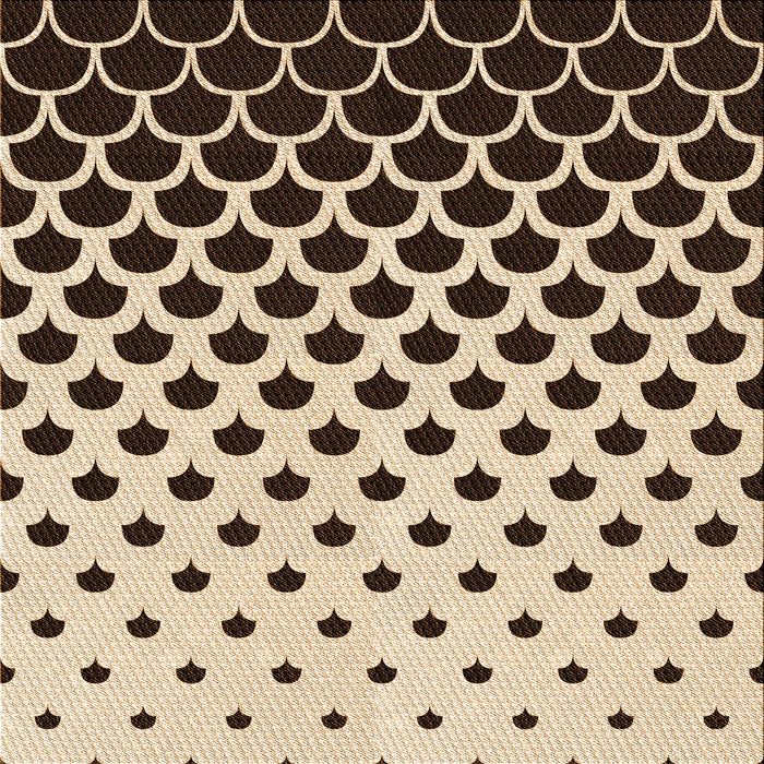 Round Patterned Deep Peach Orange Rug, pat2427org