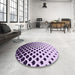 Round Patterned Blossom Pink Rug in a Office, pat2427pur