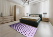 Patterned Blossom Pink Rug in a Bedroom, pat2427pur