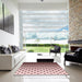 Square Patterned Pink Rug in a Living Room, pat2427rd