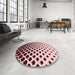 Round Patterned Pink Rug in a Office, pat2427rd