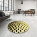 Round Patterned Bakers Brown Rug in a Office, pat2427yw