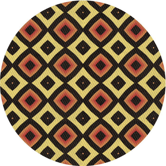 Square Patterned Black Brown Rug, pat2428brn