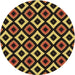 Square Patterned Black Brown Rug, pat2428brn