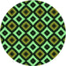 Square Patterned Dark Forest Green Rug, pat2428grn