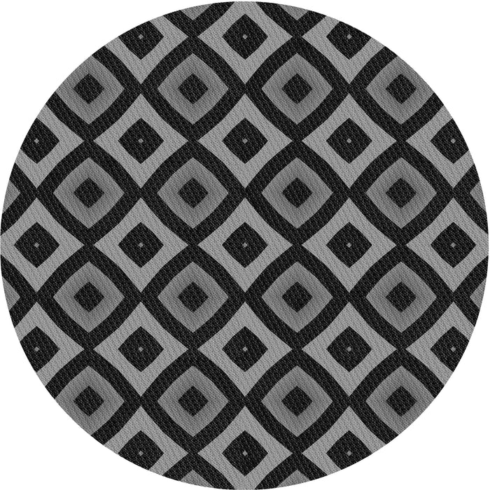 Square Patterned Midnight Gray Rug, pat2428gry