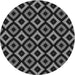 Square Patterned Midnight Gray Rug, pat2428gry
