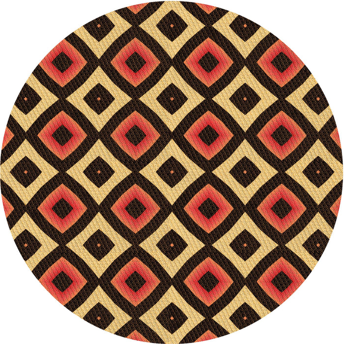 Square Patterned Red Rug, pat2428org