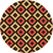 Square Patterned Red Rug, pat2428org