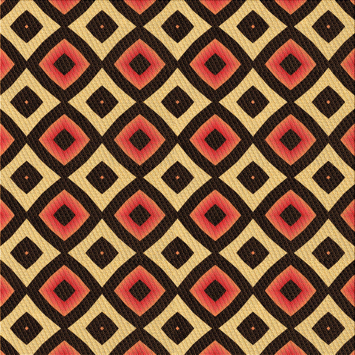 Round Patterned Red Rug, pat2428org