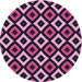 Square Patterned Orchid Purple Rug, pat2428pur
