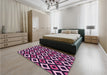 Patterned Orchid Purple Rug in a Bedroom, pat2428pur