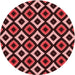 Square Patterned Red Red Rug, pat2428rd