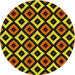 Square Patterned Yellow Rug, pat2428yw