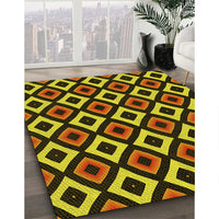 Patterned Yellow Rug, pat2428yw