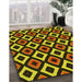 Patterned Yellow Rug in Family Room, pat2428yw