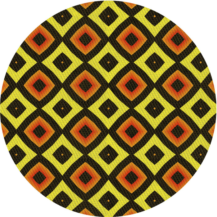 Square Machine Washable Transitional Yellow Rug in a Living Room, wshpat2428yw
