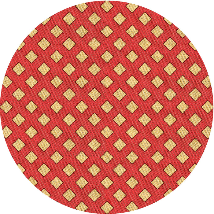 Square Patterned Orange Rug, pat2429org