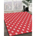 Machine Washable Transitional Red Rug in a Family Room, wshpat2429rd
