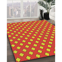 Patterned Yellow Novelty Rug, pat2429