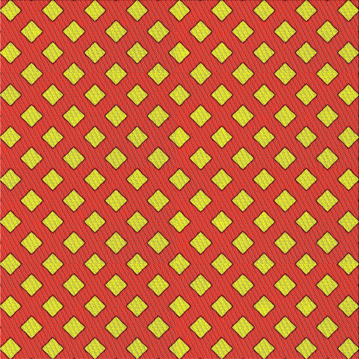 Square Patterned Yellow Novelty Rug, pat2429