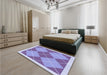 Patterned Blue Rug in a Bedroom, pat243blu