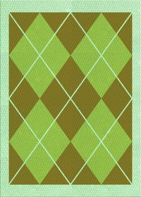 Machine Washable Transitional Dark Yellow Green Rug, wshpat243grn