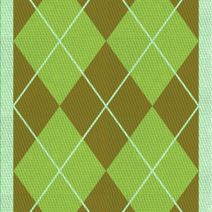Patterned Dark Yellow Green Rug, pat243grn