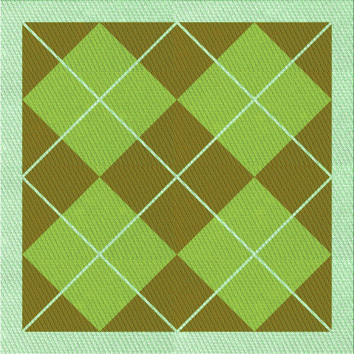 Round Patterned Dark Yellow Green Rug, pat243grn