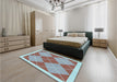 Patterned Rust Pink Rug in a Bedroom, pat243lblu