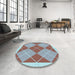 Round Patterned Rust Pink Rug in a Office, pat243lblu