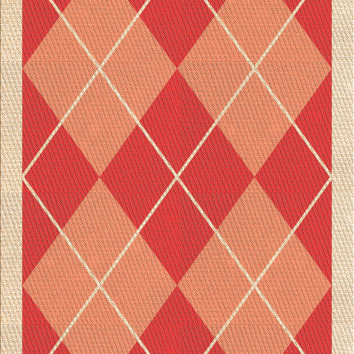 Patterned Neon Red Rug, pat243org