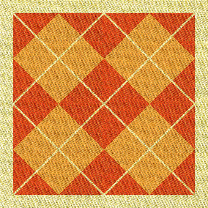 Round Patterned Saffron Yellow Rug, pat243yw
