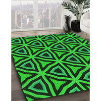 Patterned Lime Green Rug, pat2430grn