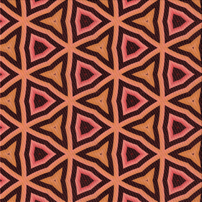 Round Patterned Bright Orange Rug, pat2430rd