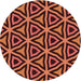 Square Patterned Bright Orange Rug, pat2430rd