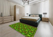 Patterned Green Rug in a Bedroom, pat2430yw