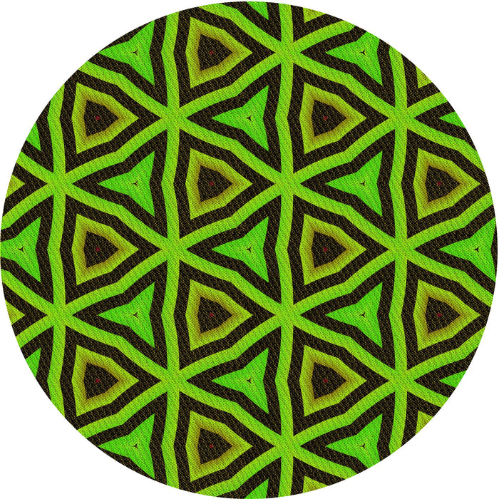 Square Patterned Green Rug, pat2430yw