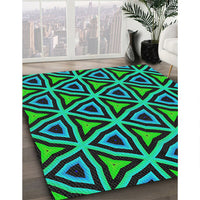 Patterned Mid Gray Modern Rug, pat2430